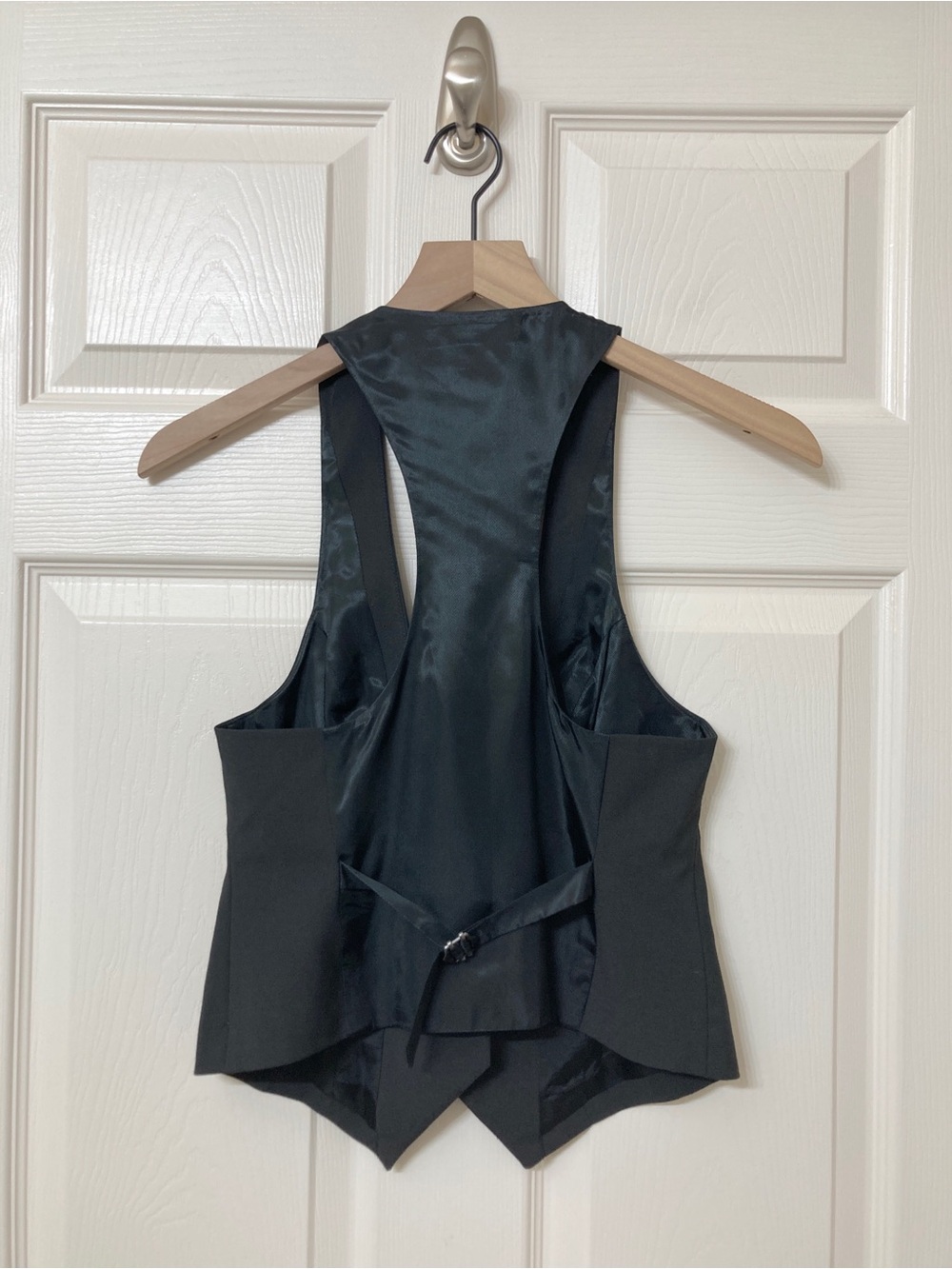Express Women’s Black Tailored Racerback Tuxedo Suit Vest 4 Office Modern Preppy - Picture 4 of 7